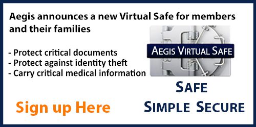 A banner with the text " aegis virtual safe for families ".